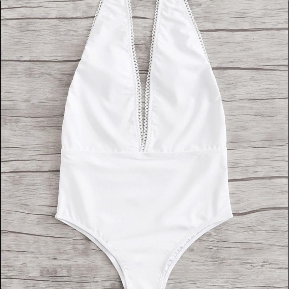 Brand new adorable white one-piece swimsuit